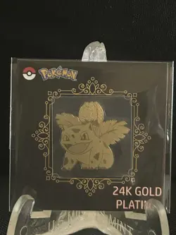 Pokemon Ivysaur 24K Gold Plated Korean Metal Sticker Nm #U - Image 1