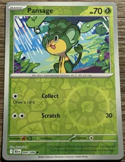Pansage - 004/086 - Reverse Holo - Pokemon Black Bolt ENG NM/M (L) - Image 1