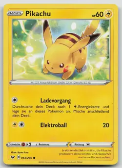 Pikachu 065/202 - Schwert Schild - DE - EXC - Pokemon TCG - Image 1