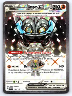 Cornerstone Mask Ogerpon ex 199/167 Ultra Rare Twilight Masquerade Pokemon NM - Image 1
