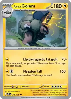 Alolan Golem UnCommon 046/159 Pokemon Scarlet Violet Journey Together NM - Image 1