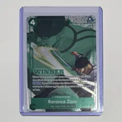 One Piece TCG Roronoa Zoro ST02-012 Foil Promo Winner - Image 1
