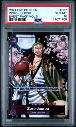 ONE PIECE ZORO-JUUROU 2024 EVENT PACK VOL.5 #067 PSA 10 - Image 1