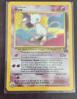 MEW Pokemon Card - WOTC Promo - Black Star - #9 - HOLO - NM - Image 3