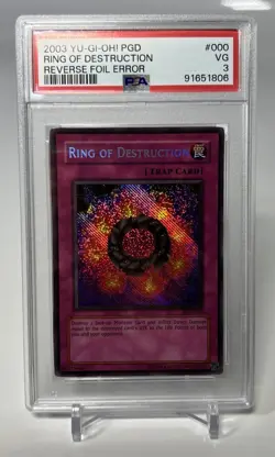yugioh Ring of Destruction PGD-000 SECRET REVERSE FOIL HOLO BLEED PSA Graded - Image 1