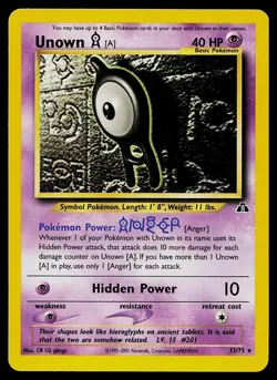 Pokemon Card - Unown [A] Neo Discovery 33/75 Rare - Image 1