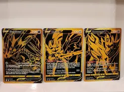 Pokemon TCG Zacian V, Zamazenta V, Eternatus V SWSH Gold Black Star Cards NM - Image 1