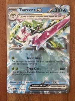 Pokemon TCG Tsareena ex 046/182 SV04: Paradox Rift Double Rare NM Card - Image 1