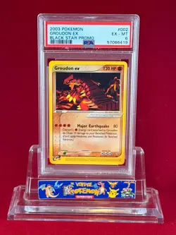 2003 Pokemon Black Star Promo GROUDON EX Card #002 PSA 6 - Image 1