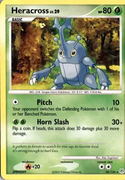 Heracross 28/130 Diamond and Pearl Pokemon Card TCG - Image 1