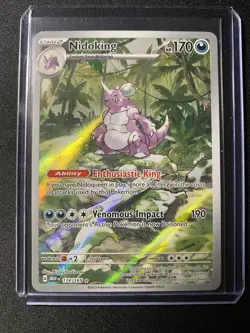 Pokemon TCG Nidoking Scarlet and Violet 151 Illustration Rare Card 174/165 - Image 1