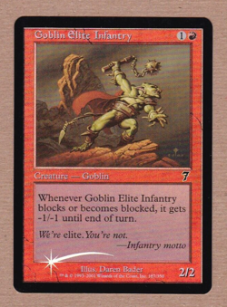 MTG - Goblin Elite Infantry - 7th Edition - Common VF/EX - Foil Single Card - Image 1