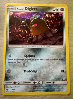Pokemon TCG Alolan Diglett 9/12 McDonald's Promo 2017 Card *Damaged* - Image 1