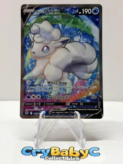 Pokemon Alolan Vulpix V 173/195 Silver Tempest Sword & Shield FULL ART - Image 1