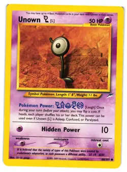 Pokemon TCG Unown L 86/105 Uncommon Neo Destiny LP/MP - Image 1