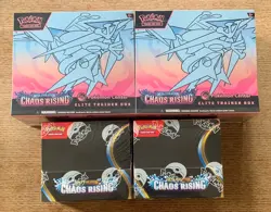 2x Chaos Rising Pokemon Center Elite Trainer Boxes & 2x Booster Boxes Sealed - Image 1