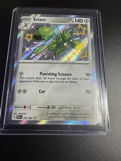 Scizor 191/091 SV Paldean Fates Shiny Rare Holo Pokemon TCG Eng 2024 140 HP - Image 1