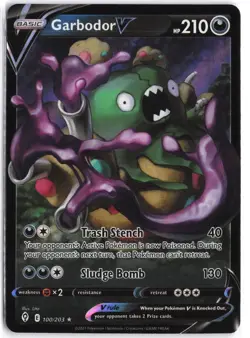 Garbodor V 100/203 Holo V Rare Evolving Skies Pokemon NM - Image 1