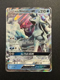 Pokemon TCG Alolan Ninetales GX 22/145 - NM - Guardians Rising - Image 1