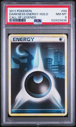 2011 POKEMON CALL OF LEGENDS #94 DARKNESS ENERGY-HOLO PSA 8 - Image 1