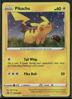 Pikachu SWSH039 Holo Promo Sword & Shield Promo Pokemon Lightly Played - Image 1