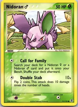 POKEMON NIDORAN M 71/112 COMMON FIRERED & LEAFGREEN NM/M - Image 1