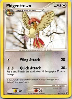 Pidgeotto 58/132 Uncommon Secret Wonders Pokemon - Image 1