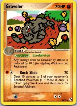 POKEMON GRAVELER 34/92 UNCOMMON LEGEND MAKER NM/M - Image 1