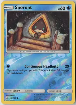 Snorunt 47/236 Common Cosmic Eclipse Pokemon Reverse Holo Lightly Played - Image 1