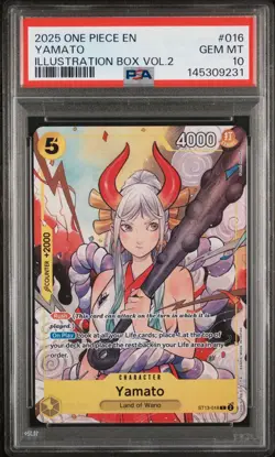 2025 ONE PIECE PROMOS ILLUSTRATION BOX VOL.2 #016 YAMATO PSA 10 - Image 1