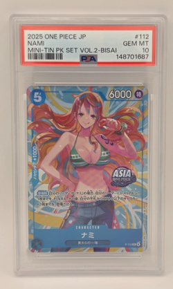 One Piece Nami P-112 ASIA Mini-tin Pack Set vol.2 Promo BISAI JP PSA 10 - Image 1