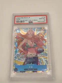 One Piece Nami P-112 ASIA Mini-tin Pack Set vol.2 Promo BISAI JP PSA 10 - Image 3