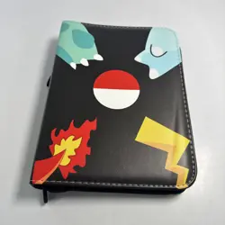 Pokemon Pikachu & Friends 3 Ring Card Binder Album 400 Trading Cards Case Black - Image 1