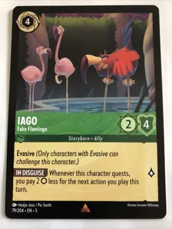 Disney Lorcana Shimmering Skies Iago Fake Flamingo 79/204 NM Rare - Image 1