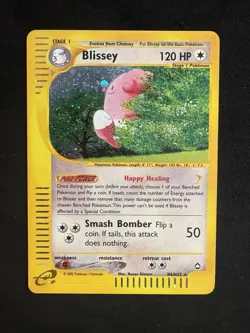 Pokemon TCG Blissey H6/H32 Aquapolis 2002 Holo Rare E-Series Card Heart Swirl! - Image 1