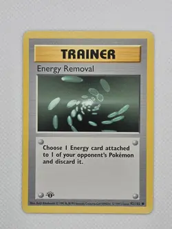 Energy Removal 92/102 1st Edition Shadowless Base Set Pokemon Card WOTC 1999 - Image 3