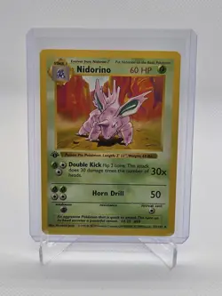 NIDORINO Pokemon Card - WOTC - 1st Edition - Base Set 37/102 - NM - Image 1