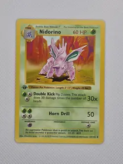 NIDORINO Pokemon Card - WOTC - 1st Edition - Base Set 37/102 - NM - Image 5