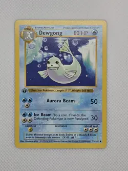 Pokemon Card - Dewgong Base Set (Shadowless) 25/102 Uncommon 1st Edition - NM - Image 5