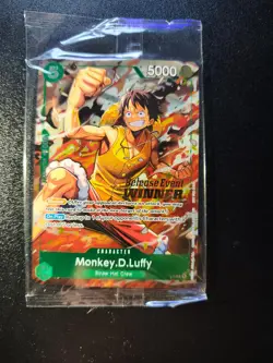 Monkey.D.Luffy P-135 Winner Stamp OP16 Pre-Release Event Promo Card Sealed - Image 1