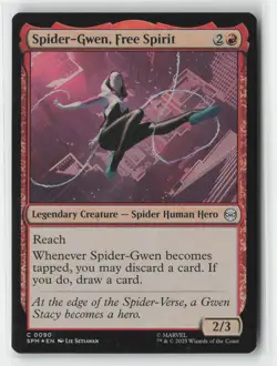 Spider-Gwen, Free Spirit 90 Marvel's Spider-Man Magic: The Gathering Foil NM - Image 1