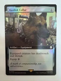 1x FOIL BORDERLESS BASILISK COLLAR - FALLOUT - MTG - Magic the Gathering - Image 1