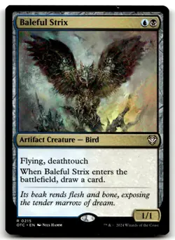 MTG Commander: Outlaws of Thunder Junction #215 Baleful Strix NM - Image 1
