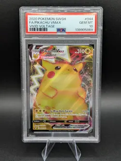 Pokemon Pikachu TCG VMAX Vivid Voltage 044/185 Ultra Rare PSA 10 - Image 1