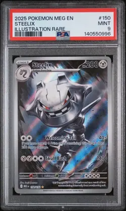 2025 POKEMON MEG EN-MEGA EVOLUTION ILLUSTRATION RARE #150 STEELIX PSA 9 - Image 1