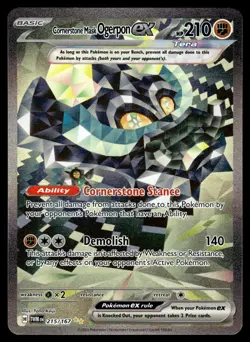 Cornerstone Mask Ogerpon ex 215/167 Twilight Masquerade Pokemon NM - Image 1