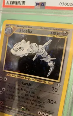 Pokemon TCG Steelix Neo Genesis Holo Rare Unlimited #15/111 PSA 9 MINT W/SWIRL - Image 2