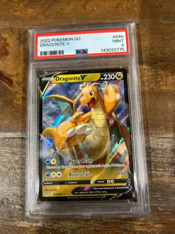 POKEMON 2022 Go DRAGONITE V #049 PSA 9 Mint RARE - Image 1