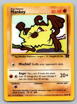 Pokemon TCG Team Rocket Mankey 61/82 - Image 1
