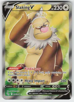 Slaking V (Full Art) Holo Ultra Rare Pokemon GO 077/078 NM - Image 1